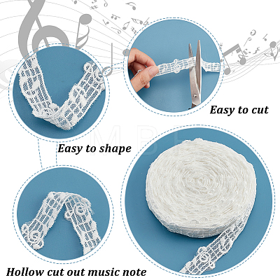 Polyester Embroidery Lace Trim OCOR-WH0060-91B-1