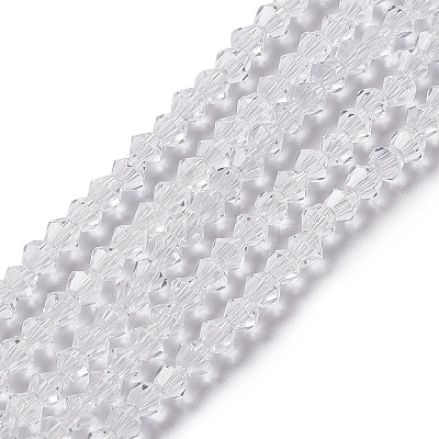 Clear Glass Bicone Beads Strands X-GLAA-S026-2mm-07-1