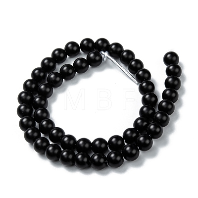 Natural Black Onyx Beads Strands G-Z024-01B-1