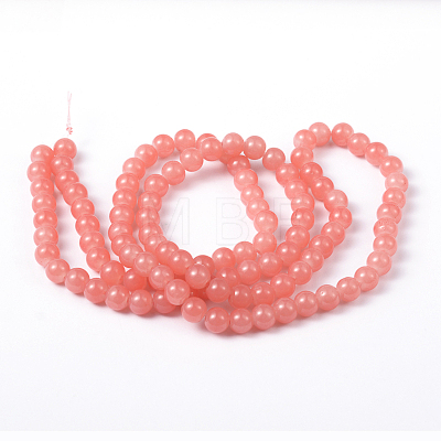 Imitation Jade Glass Beads Strands X-DGLA-S076-8mm-07-1