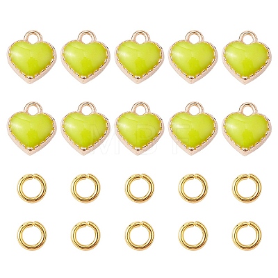Heart Alloy Enamel Charms ENAM-YW0002-85B-1