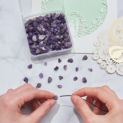 Natural Amethyst Chip Beads G-CJ0001-23-1