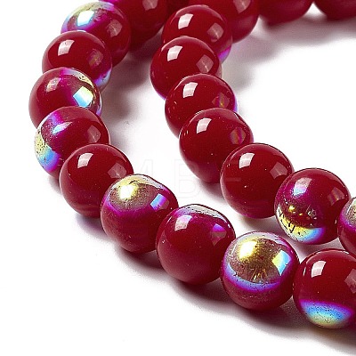 Spray Painted Glass Beads Strands GLAA-E038-03C-1
