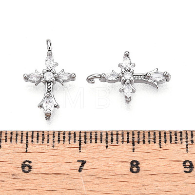 Brass Micro Pave Cubic Zirconia Pendants KK-U056-33P-1