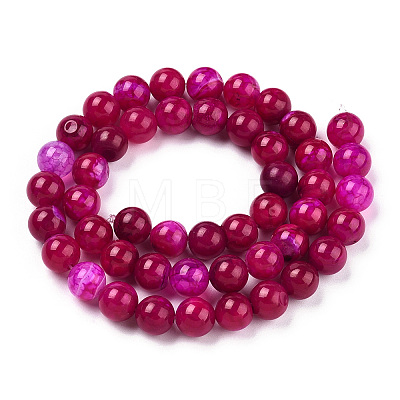 Dyed Natural Agate Beads Strands G-T109-8mm-05-1