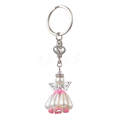 Acrylic Imitation Pearl Keychain KEYC-MZ00030-1