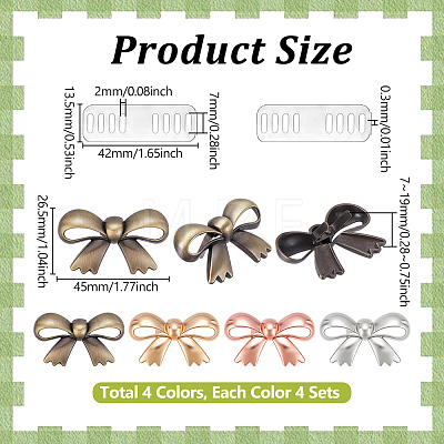 16 Sets 4 Colors Alloy Bowknot Bag Decorative Buckles DIY-UN0008-49-1