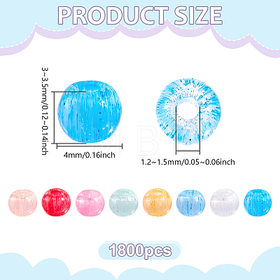 1800Pcs Glass Seed Beads SEED-NB0002-14-1