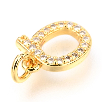 Brass Micro Pave Cubic Zirconia Charms ZIRC-O037-15G-1