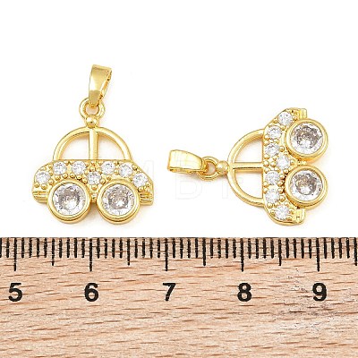Brass Micro Pave Clear Cubic Zirconia Pendants CU-CBABDE1-12G-1