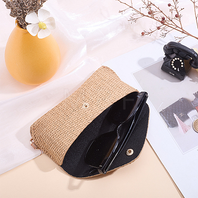Straw Eyeglass Cases AJEW-WH0696-583-1