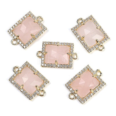 Natural Rose Quartz Faceted Rectangle Links G-I375-07G-09-1