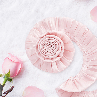 5M Double Layer Polyester Pleated Lace Ribbon OCOR-CY0003-97B-1