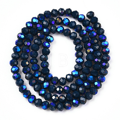 Electroplate Opaque Solid Color Glass Beads Strands EGLA-A044-P1mm-L16-1