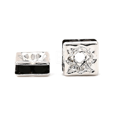 Brass Rhinestone Spacer Beads X-RSB072-04S-1
