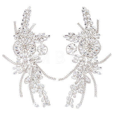 Flower Resin Rhinestone Decorative Corsages for Clothing Accessories PATC-WH0021-064C-1