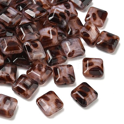 Opaque Acrylic Imitation Leopard Print Beads X-OACR-B052-03-1