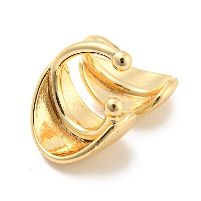 Real 14K Gold Plated Brass Cuff Earrings LS-EJEW-M232-02B-G-1