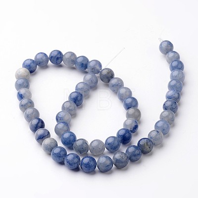 Round Natural Dyed & Heated Blue Aventurine Bead Strands G-J346-23-8mm-1
