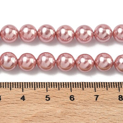 Electroplated Shell Pearl Beads Strands BSHE-G041-8mm-05-1