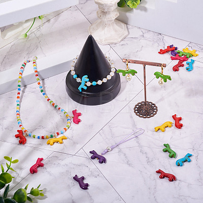 10Pcs Synthetic Turquoise Beads G-TADJ0001-01C-1