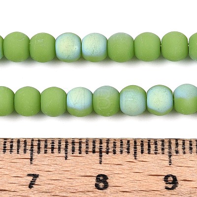 Frosted Opaque Glass Beads Strands GLAA-T032-P4mm-MBB06-1