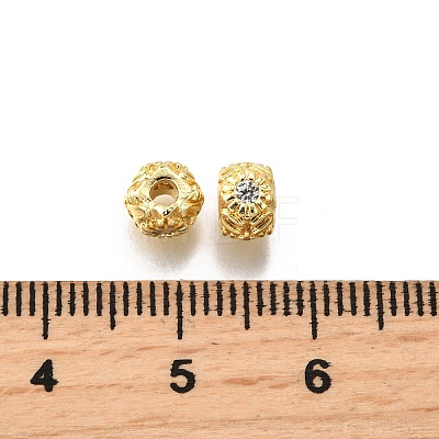Brass Micro Pave Cubic Zirconia Beads KK-C106-15G-1