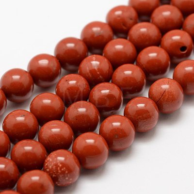 Natural Red Jasper Beads Strands X-G-E375-8mm-02-1
