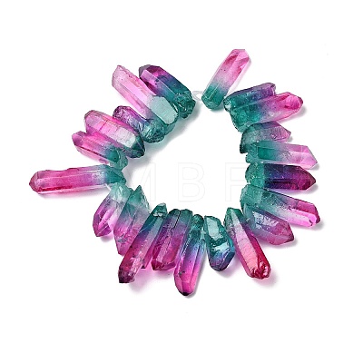 Two Tone Natural Quartz Crystal Beads Strands G-Z131-K01-03-1