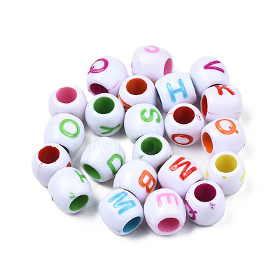 Opaque White Acrylic European Beads MACR-N012-05-1