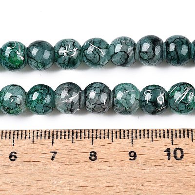 Drawbench Crackle Glass Beads Strands GLAA-N006-8mm-03-1