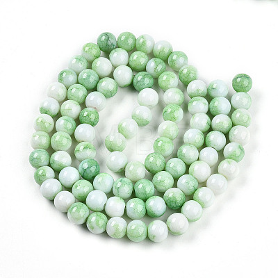 Ombre Effect Dyed Crackle Glass Beads X1-GLAA-T031-10mm-01L-1
