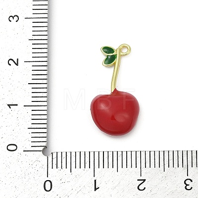 Cherry Brass Enamel Pendants KK-G526-06G-1