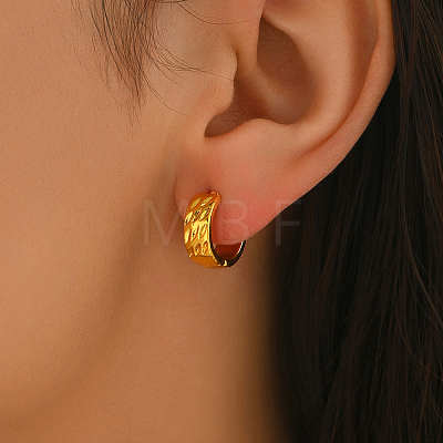 Leaf Pattern Brass Hoop Earrings MB2194-1