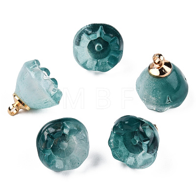 Transparent Spray Painted Glass Charms GLAA-N035-031-C01-1