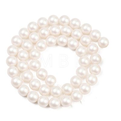 Frosted Glass Pearl Beads Strands GLAA-A044-08A-01-1