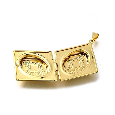 Brass Locket Pendants KK-Q066-26G-1