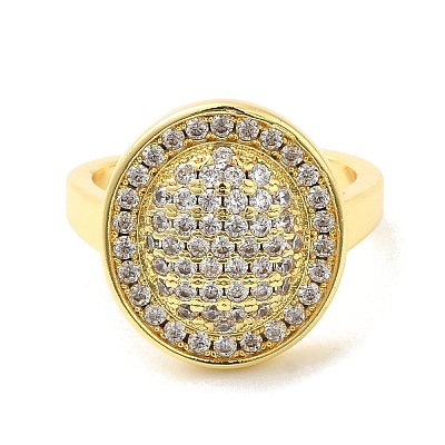 Brass Micro Pave Cubic Zirconia Rings RJEW-R145-02G-1