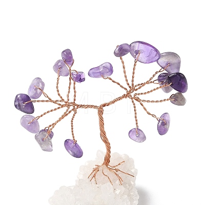 Natural Amethyst Chips Tree of Life Decorations DJEW-P022-01B-01-1