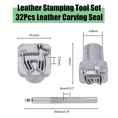 DICOSMETIC 1 Set Indian Style Sun/Insect/Flower Alloy Leather Stamping Tool Sets TOOL-DC0001-13-1