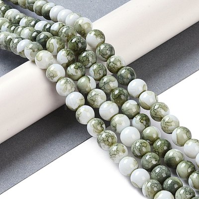 Baking Paint Glass Bead Strands GLAA-H031-01B-13-1