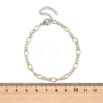 2Pcs 2 Colors 304 Stainless Steel Figaro Chains Bracelet Sets BJEW-JB14356-01-1