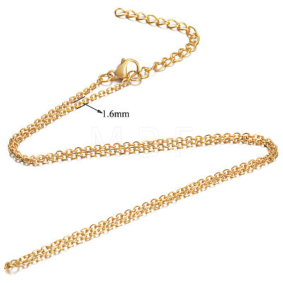 304 Stainless Steel Cable Chain Necklace STAS-T040-PJ205-60-1