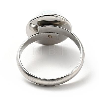 K9 Glass Flat Round Finger Ring RJEW-G253-02B-P-1