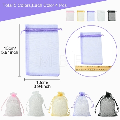 Organza Bags Jewellery Storage Pouches Wedding Favour Party Mesh Drawstring Gift OP-FS0001-04B-1