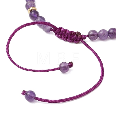 Natural Amethyst Braided Bead Bracelets BJEW-JB11241-01-1