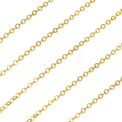 Brass Coated Iron Flat Cable Chains CH-TAC0007-01G-1