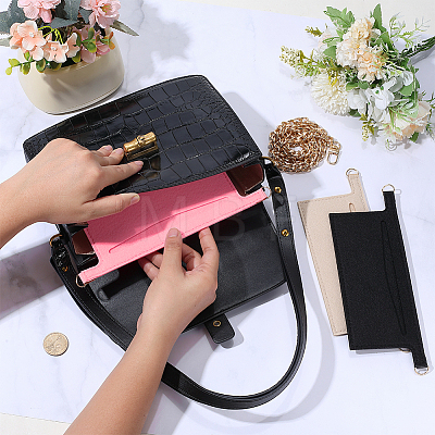 3Pcs 3 Colors Rectangle Felt Purse Organizer Insert PURS-PH0001-46-1