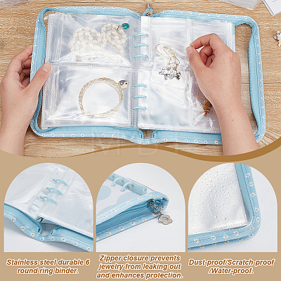 PVC Loose Leaf Jewelry Storage Bag ODIS-WH0038-90B-1