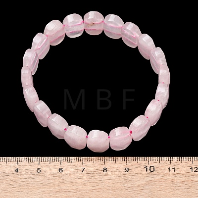 Natural Rose Quartz Faceted Beaded Stretch Bracelets for Women BJEW-K251-07R-1